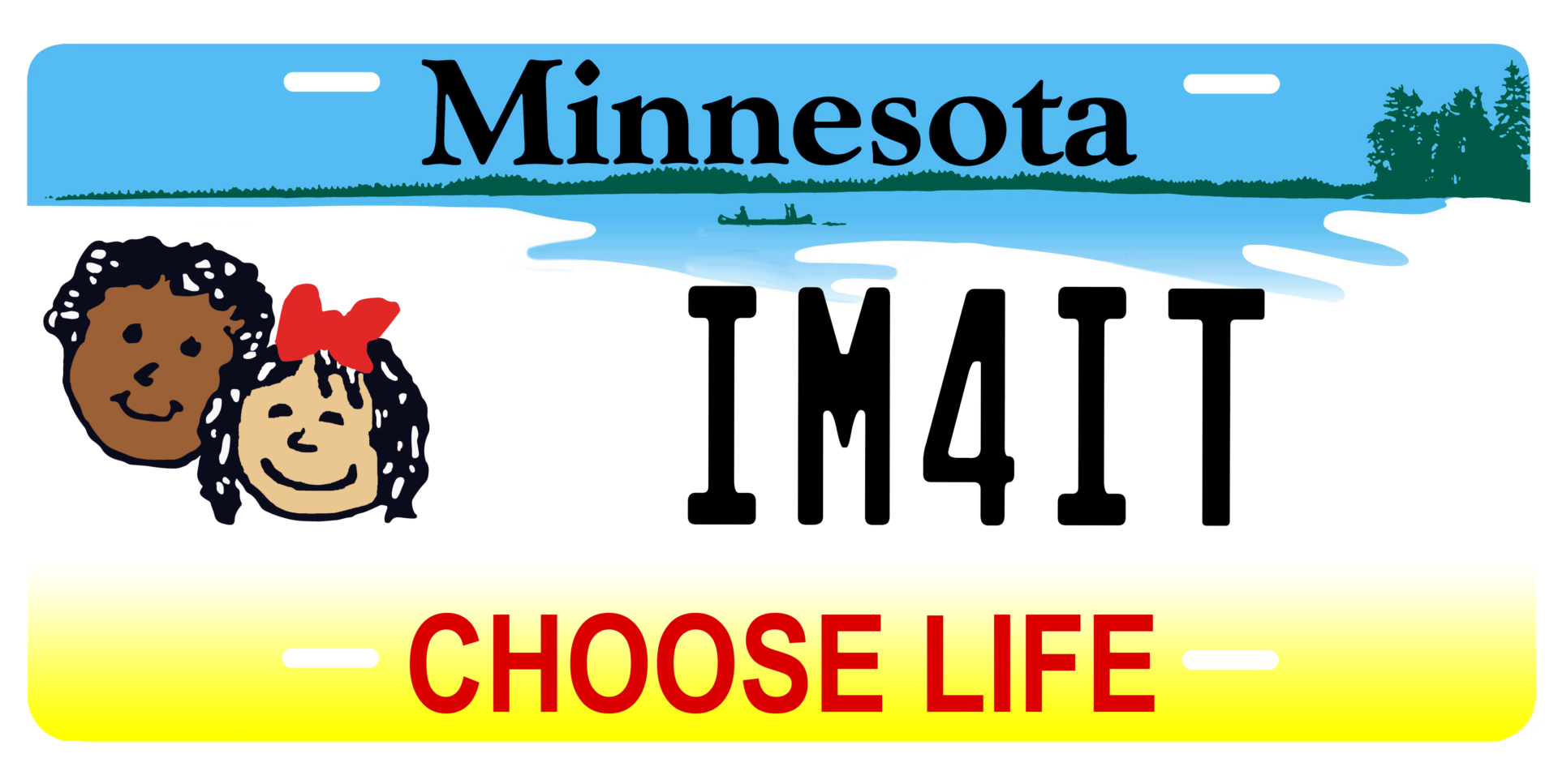 A minnesota license plate with the words " im 4 it " on it.