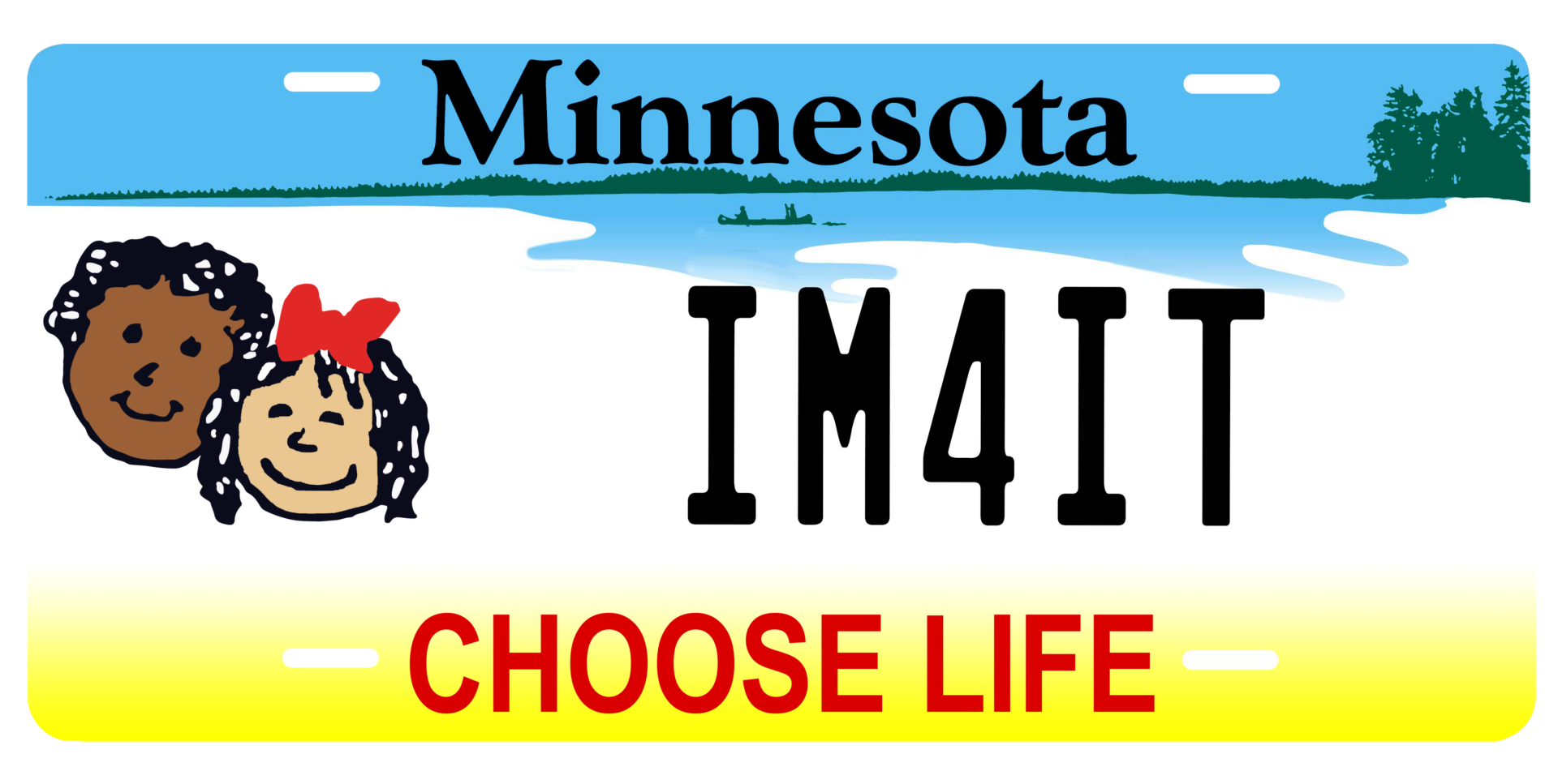 A minnesota license plate with the words " im 4 it " on it.